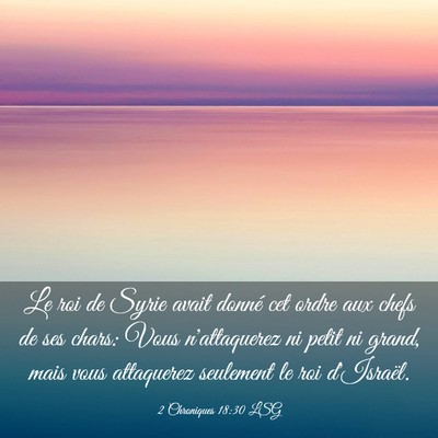 Picture 03 - 2 Chroniques 18:30 LSG - Le roi de Syrie avait donné cet ordre aux chefs - Bible Verse Picture