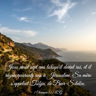 Picture 03 - 2 Chroniques 24:1 LSG - Joas avait sept ans lorsqu'il devint roi, et il - Bible Verse Picture