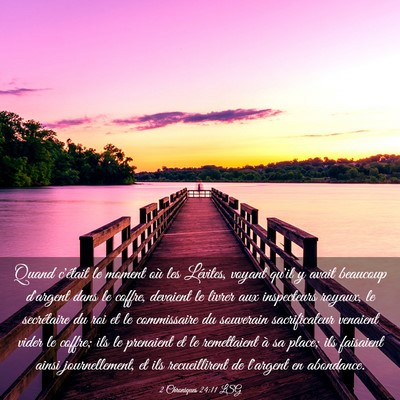 Picture 03 - 2 Chroniques 24:11 LSG - Quand c'était le moment où les Lévites, voyant - Bible Verse Picture