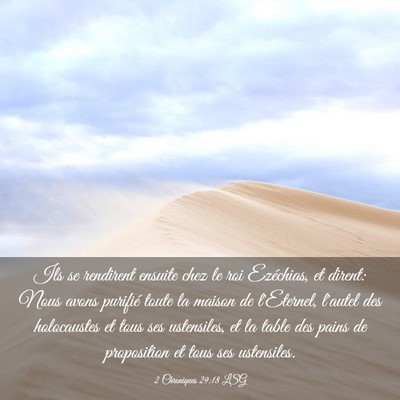 Picture 03 - 2 Chroniques 29:18 LSG - Ils se rendirent ensuite chez le roi Ezéchias, - Bible Verse Picture