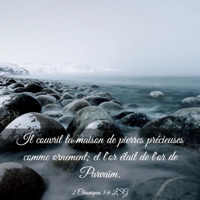 Picture 03 - 2 Chroniques 3:6 LSG - Il couvrit la maison de pierres précieuses comme - Bible Verse Picture