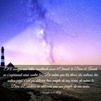 Picture 03 - 2 Chroniques 32:17 LSG - Et il envoya une lettre insultante pour - Bible Verse Picture