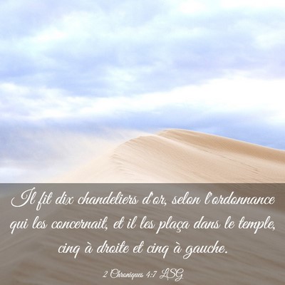 Picture 03 - 2 Chroniques 4:7 LSG - Il fit dix chandeliers d'or, selon l'ordonnance - Bible Verse Picture