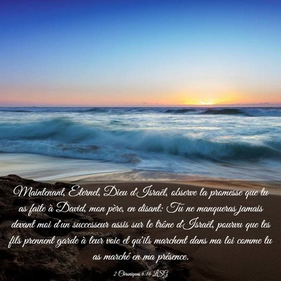 Picture 03 - 2 Chroniques 6:16 LSG - Maintenant, Eternel, Dieu d'Israël, observe la - Bible Verse Picture