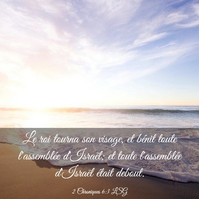 Picture 03 - 2 Chroniques 6:3 LSG - Le roi tourna son visage, et bénit toute - Bible Verse Picture