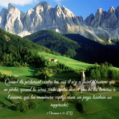 Picture 03 - 2 Chroniques 6:36 LSG - Quand ils pécheront contre toi, car il n'y a - Bible Verse Picture