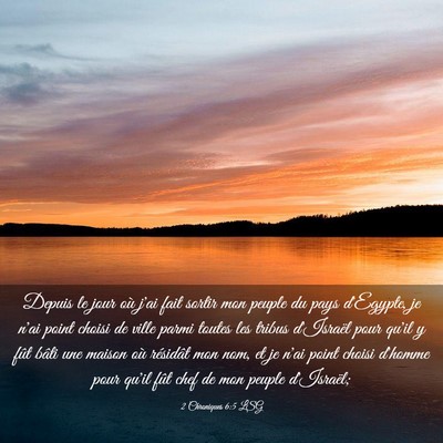 Picture 03 - 2 Chroniques 6:5 LSG - Depuis le jour où j'ai fait sortir mon peuple du - Bible Verse Picture