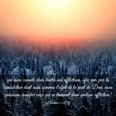 Picture 03 - 2 Corinthiens 1:4 LSG - qui nous console dans toutes nos afflictions, - Bible Verse Picture