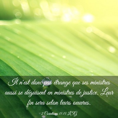 Picture 03 - 2 Corinthiens 11:15 LSG - Il n'est donc pas étrange que ses ministres - Bible Verse Picture