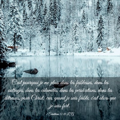 Picture 03 - 2 Corinthiens 12:10 LSG - C'est pourquoi je me plais dans les faiblesses, - Bible Verse Picture