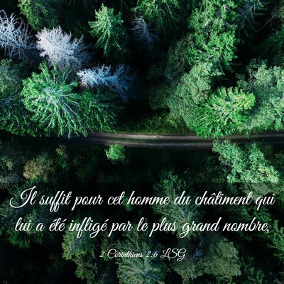 Picture 03 - 2 Corinthiens 2:6 LSG - Il suffit pour cet homme du châtiment qui lui a - Bible Verse Picture