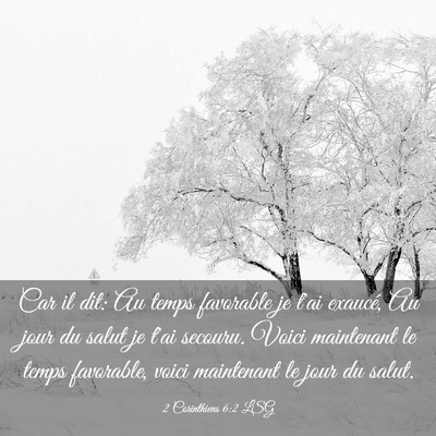 Picture 03 - 2 Corinthiens 6:2 LSG - Car il dit: Au temps favorable je t'ai exaucé, - Bible Verse Picture