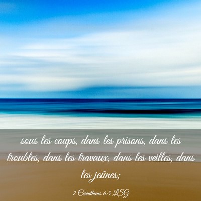Picture 03 - 2 Corinthiens 6:5 LSG - sous les coups, dans les prisons, dans les - Bible Verse Picture