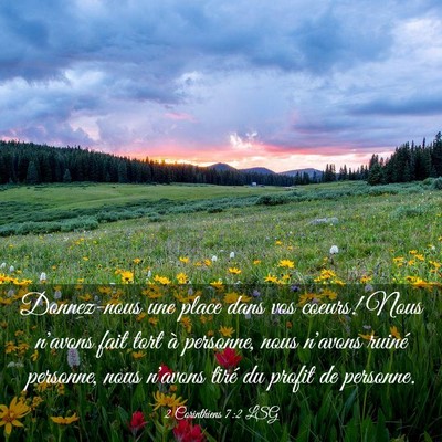 Picture 03 - 2 Corinthiens 7:2 LSG - Donnez-nous une place dans vos coeurs! Nous - Bible Verse Picture