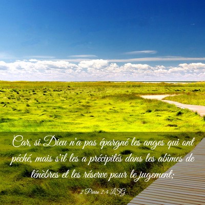 Picture 03 - 2 Pierre 2:4 LSG - Car, si Dieu n'a pas épargné les anges qui ont - Bible Verse Picture