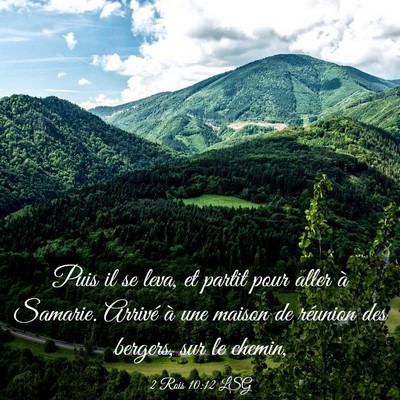 Picture 03 - 2 Rois 10:12 LSG - Puis il se leva, et partit pour aller à Samarie. - Bible Verse Picture