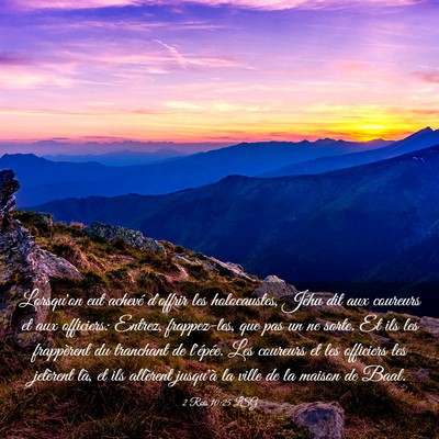 Picture 03 - 2 Rois 10:25 LSG - Lorsqu'on eut achevé d'offrir les holocaustes, - Bible Verse Picture