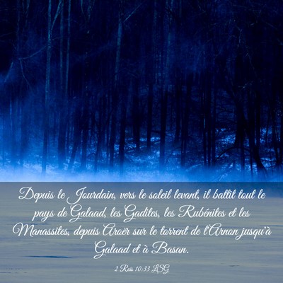 Picture 03 - 2 Rois 10:33 LSG - Depuis le Jourdain, vers le soleil levant, il - Bible Verse Picture