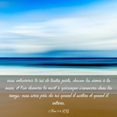 Picture 03 - 2 Rois 11:8 LSG - vous entourerez le roi de toutes parts, chacun - Bible Verse Picture