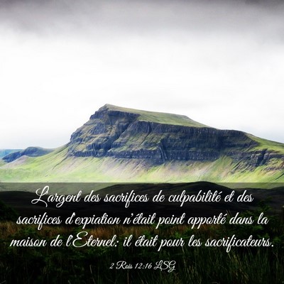 Picture 03 - 2 Rois 12:16 LSG - L'argent des sacrifices de culpabilité et des - Bible Verse Picture