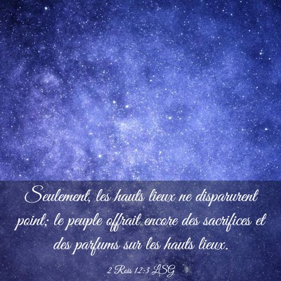 Picture 03 - 2 Rois 12:3 LSG - Seulement, les hauts lieux ne disparurent point; - Bible Verse Picture