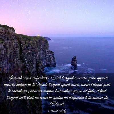 Picture 03 - 2 Rois 12:4 LSG - Joas dit aux sacrificateurs: Tout l'argent - Bible Verse Picture