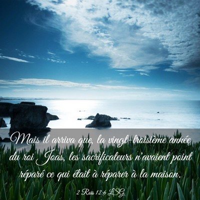 Picture 03 - 2 Rois 12:6 LSG - Mais il arriva que, la vingt-troisième année du - Bible Verse Picture