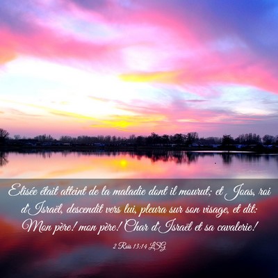 Picture 03 - 2 Rois 13:14 LSG - Elisée était atteint de la maladie dont il - Bible Verse Picture