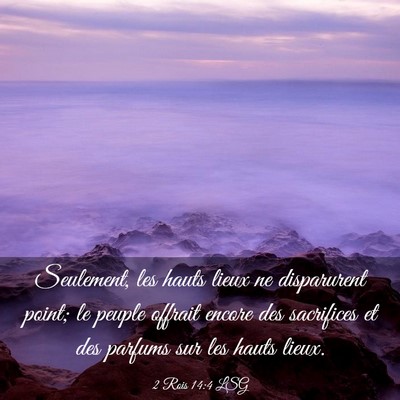 Picture 03 - 2 Rois 14:4 LSG - Seulement, les hauts lieux ne disparurent point; - Bible Verse Picture