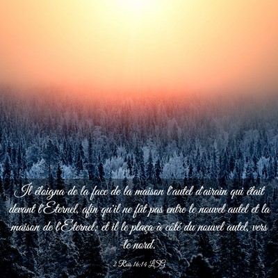 Picture 03 - 2 Rois 16:14 LSG - Il éloigna de la face de la maison l'autel - Bible Verse Picture