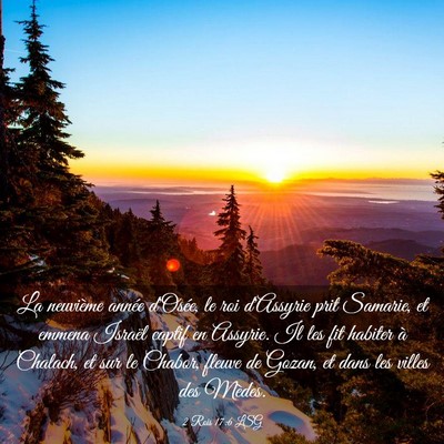Picture 03 - 2 Rois 17:6 LSG - La neuvième année d'Osée, le roi d'Assyrie - Bible Verse Picture