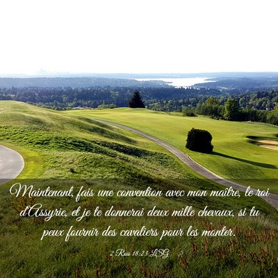 Picture 03 - 2 Rois 18:23 LSG - Maintenant, fais une convention avec mon maître, - Bible Verse Picture