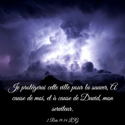 Picture 03 - 2 Rois 19:34 LSG - Je protégerai cette ville pour la sauver, A - Bible Verse Picture