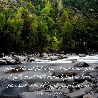 Picture 03 - 2 Rois 21:15 LSG - parce qu'ils ont fait ce qui est mal à mes yeux - Bible Verse Picture