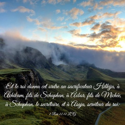 Picture 03 - 2 Rois 22:12 LSG - Et le roi donna cet ordre au sacrificateur - Bible Verse Picture