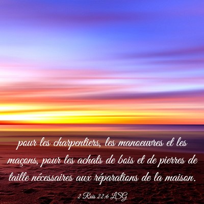 Picture 03 - 2 Rois 22:6 LSG - pour les charpentiers, les manoeuvres et les - Bible Verse Picture