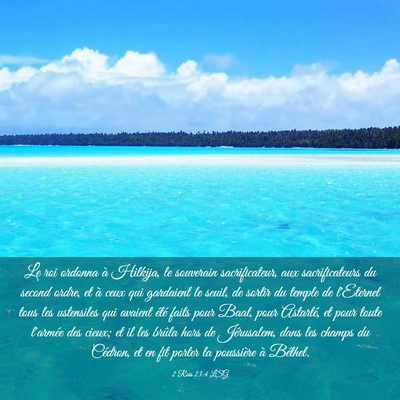 Picture 03 - 2 Rois 23:4 LSG - Le roi ordonna à Hilkija, le souverain - Bible Verse Picture