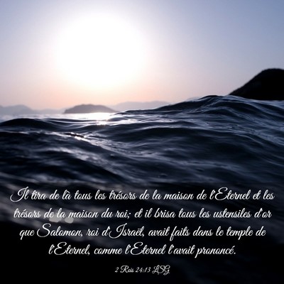 Picture 03 - 2 Rois 24:13 LSG - Il tira de là tous les trésors de la maison de - Bible Verse Picture