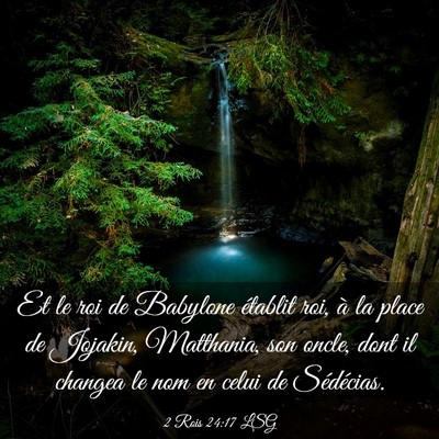 Picture 03 - 2 Rois 24:17 LSG - Et le roi de Babylone établit roi, à la place - Bible Verse Picture