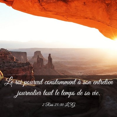 Picture 03 - 2 Rois 25:30 LSG - Le roi pourvut constamment à son entretien - Bible Verse Picture