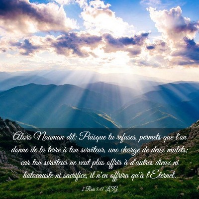 Picture 03 - 2 Rois 5:17 LSG - Alors Naaman dit: Puisque tu refuses, permets que - Bible Verse Picture