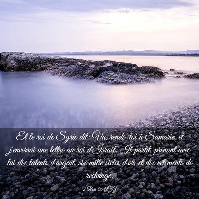 Picture 03 - 2 Rois 5:5 LSG - Et le roi de Syrie dit: Va, rends-toi à Samarie, - Bible Verse Picture