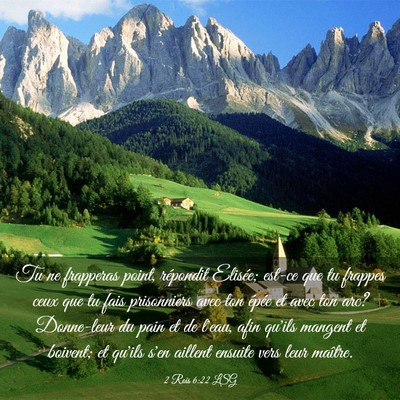 Picture 03 - 2 Rois 6:22 LSG - Tu ne frapperas point, répondit Elisée; est-ce - Bible Verse Picture