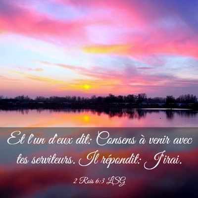 Picture 03 - 2 Rois 6:3 LSG - Et l'un d'eux dit: Consens à venir avec tes - Bible Verse Picture