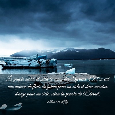 Picture 03 - 2 Rois 7:16 LSG - Le peuple sortit, et pilla le camp des Syriens. - Bible Verse Picture