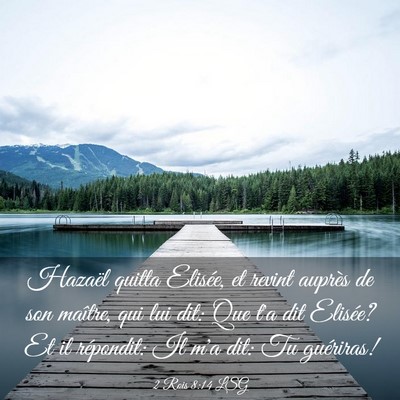 Picture 03 - 2 Rois 8:14 LSG - Hazaël quitta Elisée, et revint auprès de son - Bible Verse Picture