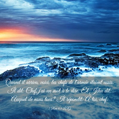 Picture 03 - 2 Rois 9:5 LSG - Quand il arriva, voici, les chefs de l'armée - Bible Verse Picture