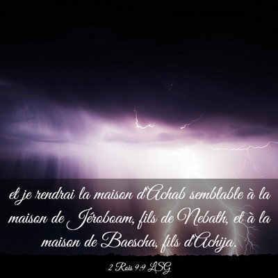 Picture 03 - 2 Rois 9:9 LSG - et je rendrai la maison d'Achab semblable à la - Bible Verse Picture