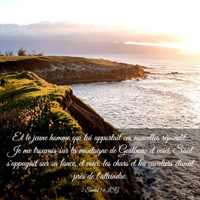 Picture 03 - 2 Samuel 1:6 LSG - Et le jeune homme qui lui apportait ces nouvelles - Bible Verse Picture