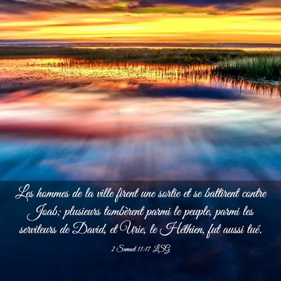 Picture 03 - 2 Samuel 11:17 LSG - Les hommes de la ville firent une sortie et se - Bible Verse Picture